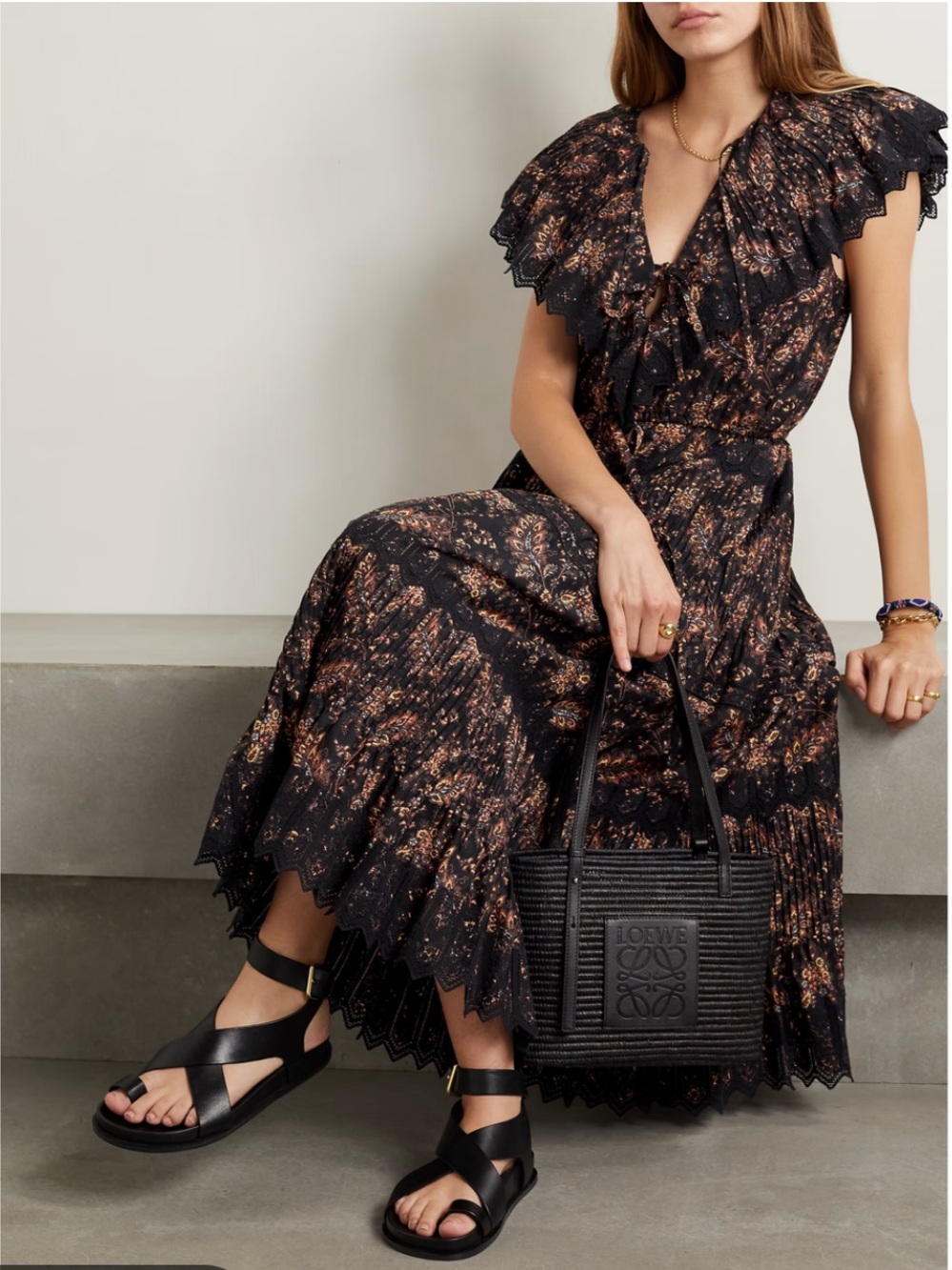 Ulla Johnson Jacqueline tiered lace-trimmed paisley-print cotton midi dress 4